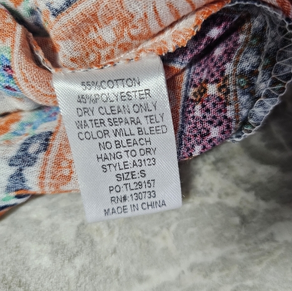 Umgee USA Boho Multicolor Patchwork Sleeveless Tunic Dress Size S - Picture 9 of 12